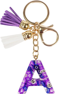 CRAFT STUDIO Fruit slices Resin Alphabet A Initial letter keychain for Boys & Girls Key Chain