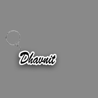 SY Gifts SYG Dhavnit Name Keychain White And Black Key Chain