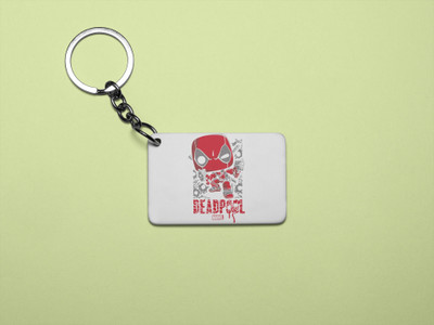 Rushaan Deadpool face - Printed acrylic animated Keychain(Pack Of 2) Key Chain