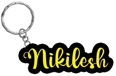 SY Gifts Nikilesh Name Black Yellow Name Keychain Key Chain