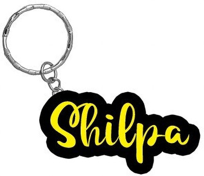SY Gifts Shilpa Name Black Yellow Name Keychain Key Chain