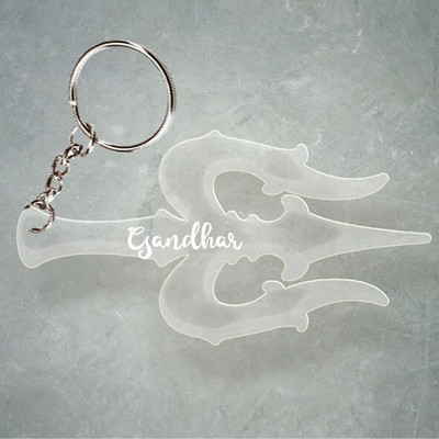 SY Gifts Trishul Desigh With Gandhar Name Key Chain