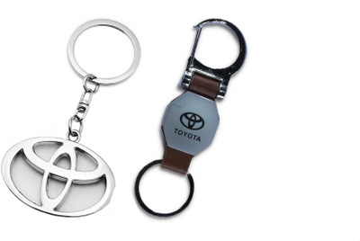 MAG BEE Styling Car Toyota (D'Hook & Metal) Keyring Compatible with Combo Pack of 2 Car Key Chain
