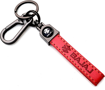 ADOREAL BAJAJ RED LEATHER KEYCHAIN AND KEYRING Key Chain