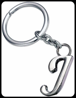 gtrp Trendy-English Alphabet Letter J (R-37) Silver Metal Keychain Key Chain