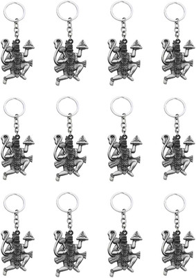 BLESSINGS Set of 12 Hanuman Grey Metal Key Chain