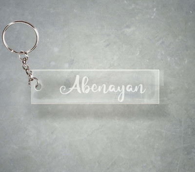 SY Gifts Abenayan Name Transparent Engraving Keychain F1 763 Key Chain