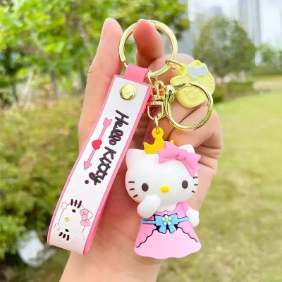 KYOP Cute 3D Hello Kitty With Bow Keychain For Girls And Boys Key Chain