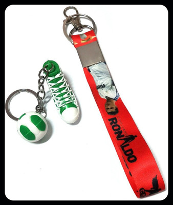Meeko.com Cristiano Ronaldo CR7 tag with green shoe for bike & car Premium Key Chain
