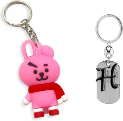 Newview COOKY H BLADE ALPHABET BTS Army Characters 3D Rubber Keychain and Keyring Key Chain