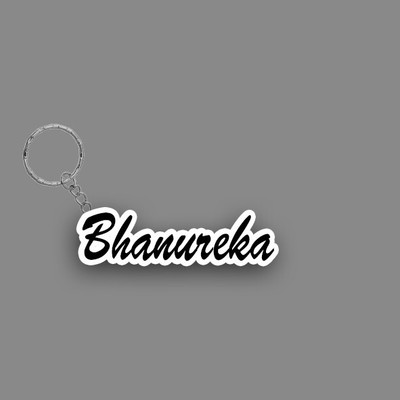 SY Gifts SYG Bhanureka Name Keychain White And Black Key Chain