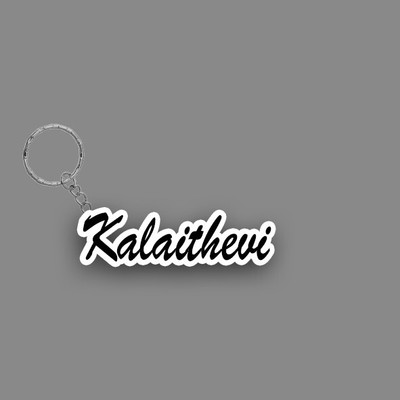 SY Gifts SYG Kalaithevi Name Keychain White And Black Key Chain