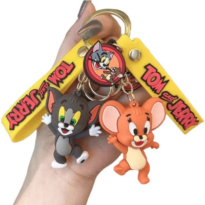 Prisha Enterprises Tom & Jerry Keychain for bag / door / scooty key ring (pack 2 multicolor ) Key Chain