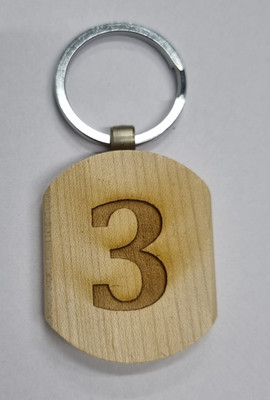 BLESSINGS Number 3 Wooden Key Chain