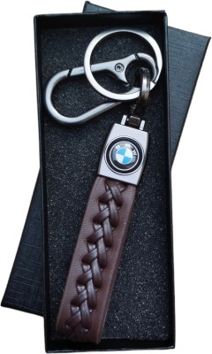 JNV Brown Leather Keychain Compatible With 2 Series | 5 Series | 6 Series Car Key Chain