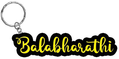 SY Gifts Balabharathi Name Black Yellow Name Keychain Key Chain