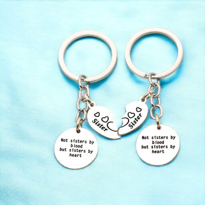 Shiv Jagdamba 2pcs Sister Keychain Best Sister Ever- Not Sister by Blood KeyShiv42 Key Chain