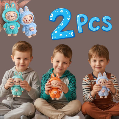 FlyTouch Labubu 2 Piece Keychain Set – Mini Toy, Bag Charm, Random Color Design Key Chain