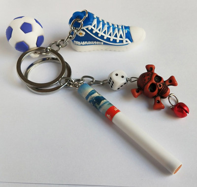 Meeko.com Cigarettes Skull head and Football Shoe multicolor Key Chain