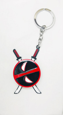 S M DECOR TRADER Deadpool Logo & Swords Keychain Key Chain