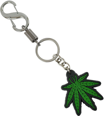HANDSOME ISK Antique Design Green Leaves High Quality Unique Metal Finishing Locking Lock Key Chain