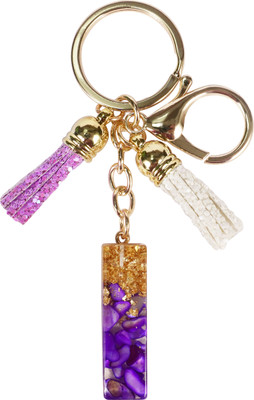 CRAFT STUDIO Purple-Gold Resin Alphabet I Initial letter keychain for Boys & Girls Key Chain