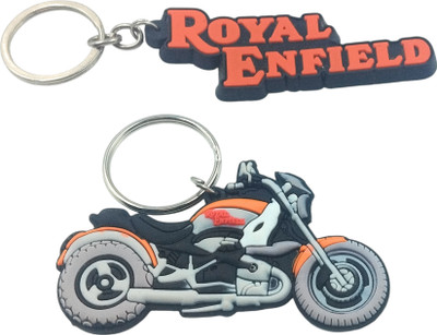 Key Era Double Side Royal Enfield Combo Rubber Bike Key Chain