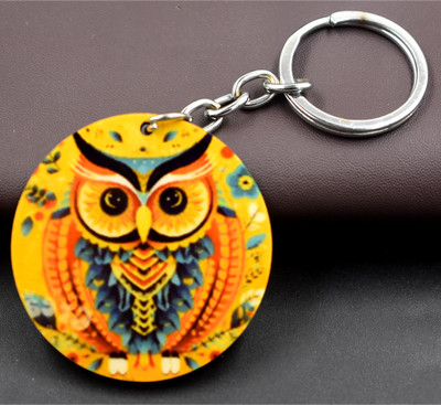 AFH Feng shui Symbol of Good Luck Owl Crystal Keychain for Men and Women Key Chain