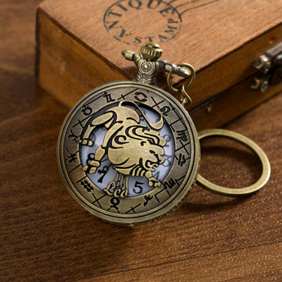 GT Gala Time Zodiac Sign Leo Pocket Watch Car Bike Key Chain with Key Ring Men & Woman Gift Key Chain