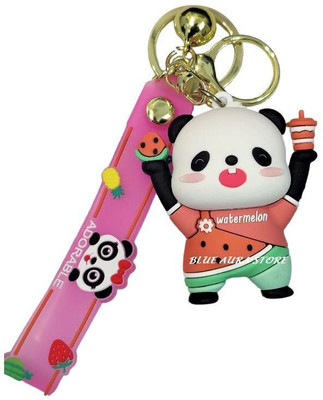 gtrp keychain-Panda Big Size with Charm & Strap Key (Red Guy Panda Watermelon) Key Chain