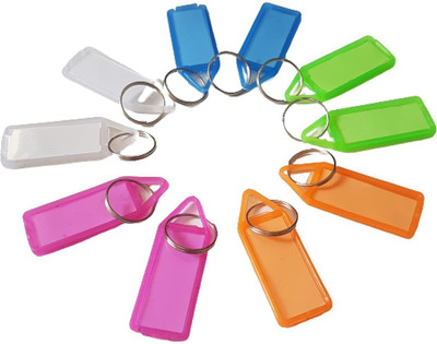 Sansuka 200 pcs Multicolor Keyring & Keychain with Two Side Id Labels Key Chain