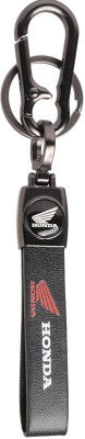 K C Leather Patti Anti-Rust Keychain for FLYING HONDA With Key Ring & Lock Hook 1pcs Key Chain