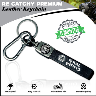 OBEROI'S TRADERS Anti-Rust Metal Leather Key Chain | Key Ring With Locking Hook For All Bikes Key Chain