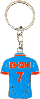 Deethyas Fashion Indian Cricket Team MS Dhoni 7 Batsman's jersey Shape 1mm Thick Hard Metal Key Chain