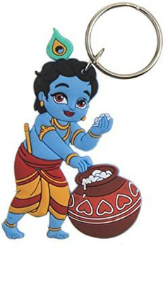 ShopTop Multi-Colour Soft Rubber Keychain Double-Sided Krishna Design Key Chain