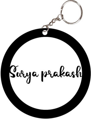 SY Gifts Surya prakash Name Black Keychain Key Chain