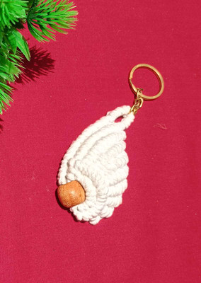 Kalasri macrame knots Handmade Macrame Sea Shell keychain with bead, boho design, bag charm Key Chain