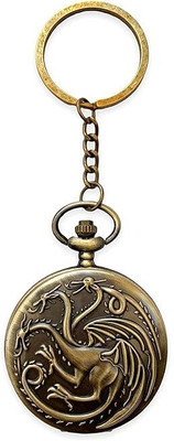 GKM Game of Thrones Dragon vintage style quality pocket watch keychain for boy/ Girl Key Chain