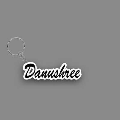 SY Gifts SYG Danushree Name Keychain White And Black Key Chain