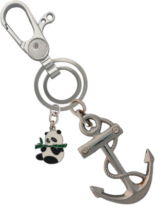 SHOKY LOOKS Beautiful & Attractive Anchor With Bamboo Panda Full Metal Locking Lock Carabiner(Silver)