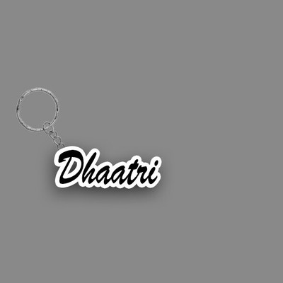 SY Gifts SYG Dhaatri Name Keychain White And Black Key Chain
