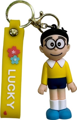 Kraft Crate Nobita Inspired 3D Rubber Keychain | Doraemon Anime Character Collectible | Key Chain
