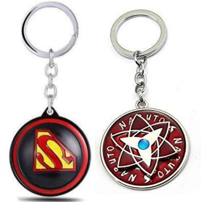 Jainsburys Combo of Superman Rotating & Naruto spinning Rotating keychain Key Chain