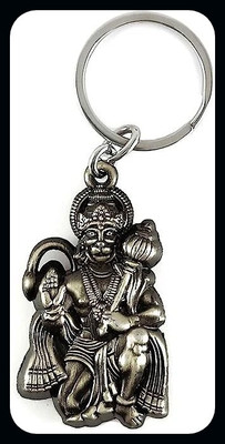 gtrp Keychain-Hindu Lord Bajrangbali Hanuman idol Silver Key Chain