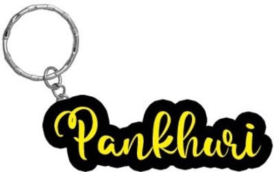 SY Gifts Pankhuri Name Black Yellow Name Keychain Key Chain