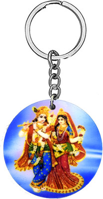 AFH Radha Krishna Flute theme Religious Keychain for Men and Women Key Chain