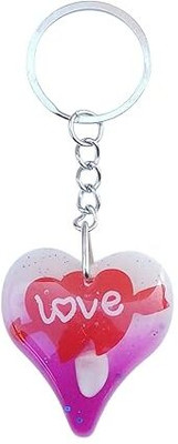 Shilpmart Heart-Shaped Love Keychain, Red and Purple Gradient Design Key Chain