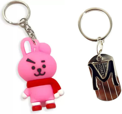 Newview COOKY M BLADE ALPHABET BTS Army Characters 3D Rubber Keychain and Keyring Key Chain