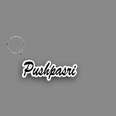 SY Gifts SYG Pushpasri Name Keychain White And Black Key Chain