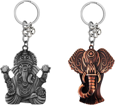 M Men Style Lord Ganesha Om Metal Key Ring – Keychain for Car, Bike & Office Skey597-615 Key Chain